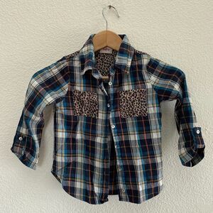 Girls Daytrip Buckle BKE Plaid Button Down Shirt Multi-Color Size Small